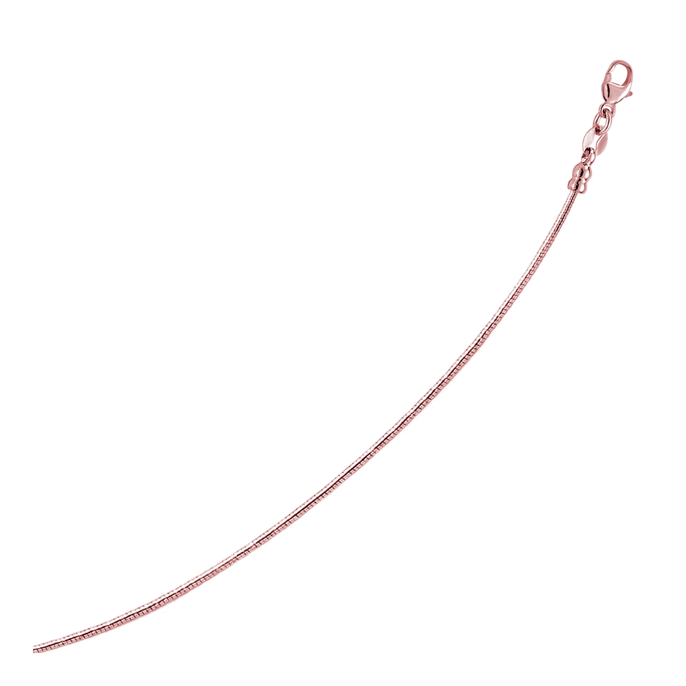 14k Rose Gold Necklace in a Round Omega Chain Style - Image 3