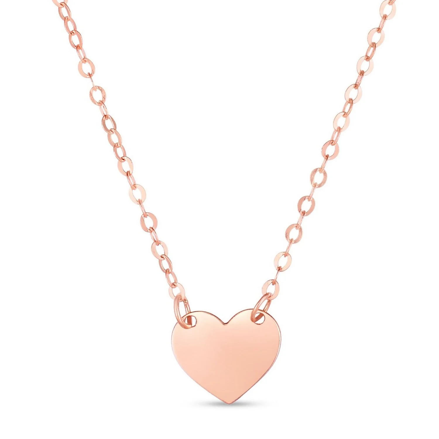 14k Rose Gold Polished Mini Heart Necklace - Image 16