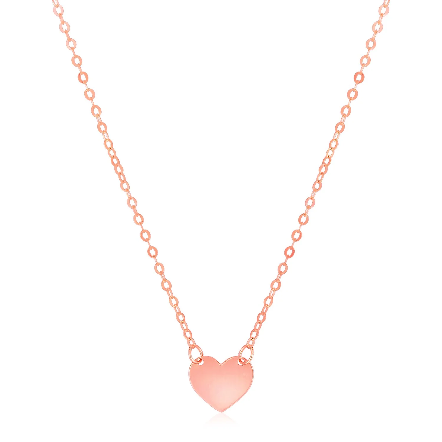 14k Rose Gold Polished Mini Heart Necklace - Image 2