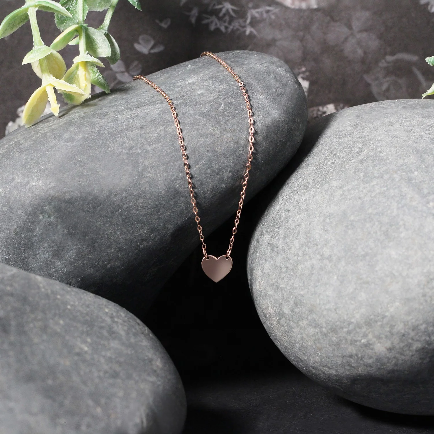 14k Rose Gold Polished Mini Heart Necklace - Image 7