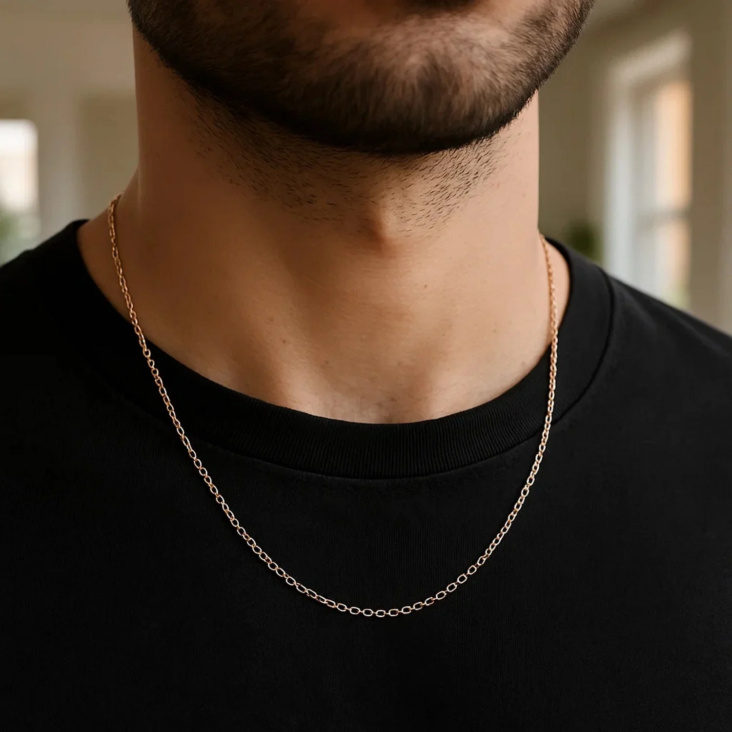 14k Rose Gold Round Cable Link Chain 1.3mm - Image 27