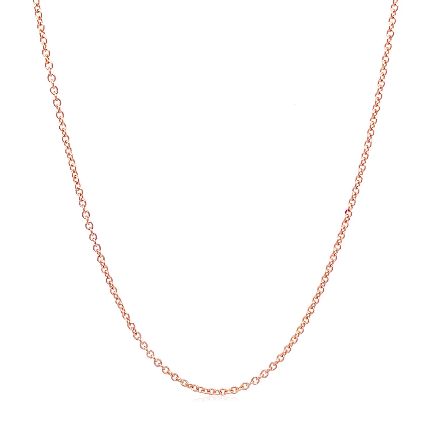 14k Rose Gold Round Cable Link Chain 1.3mm - Image 4