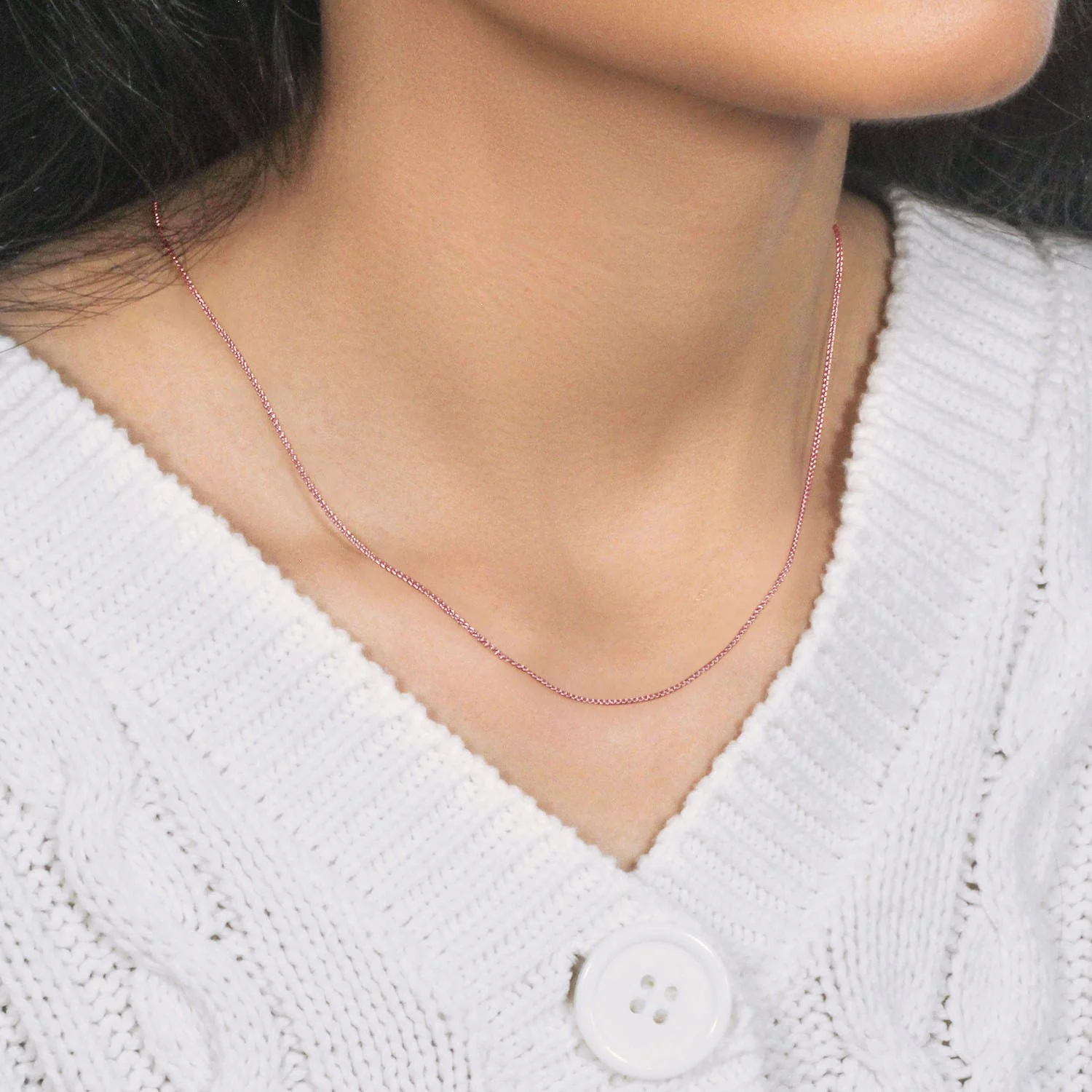 14k Rose Gold Round Wheat Chain 1.0mm - Image 10