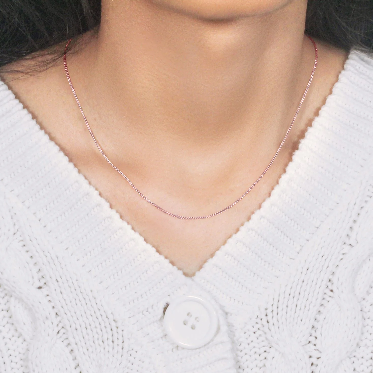 14k Rose Gold Round Wheat Chain 1.0mm - Image 9