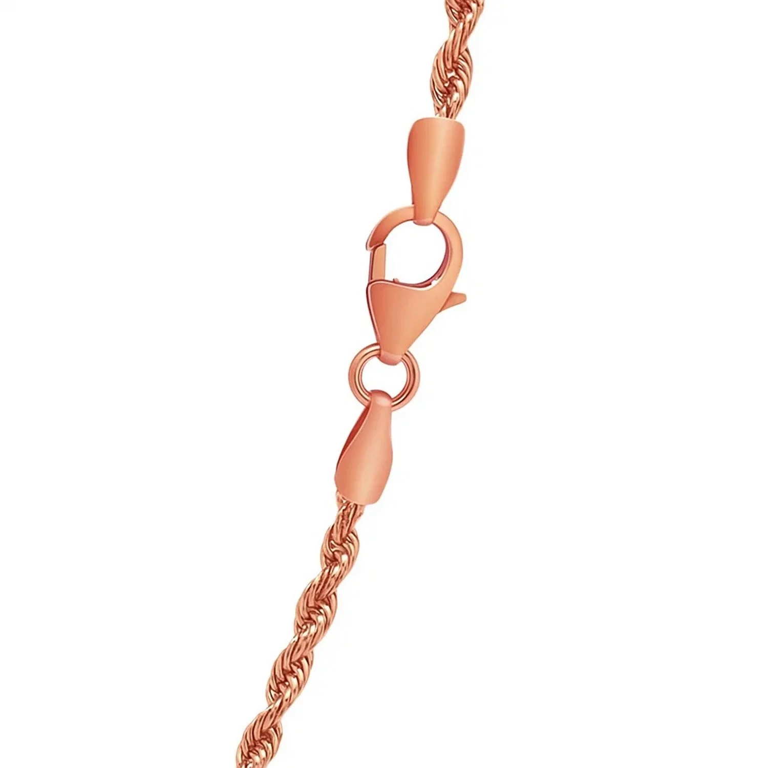 14k Rose Gold Solid Diamond Cut Rope Chain 1.5mm - Image 15