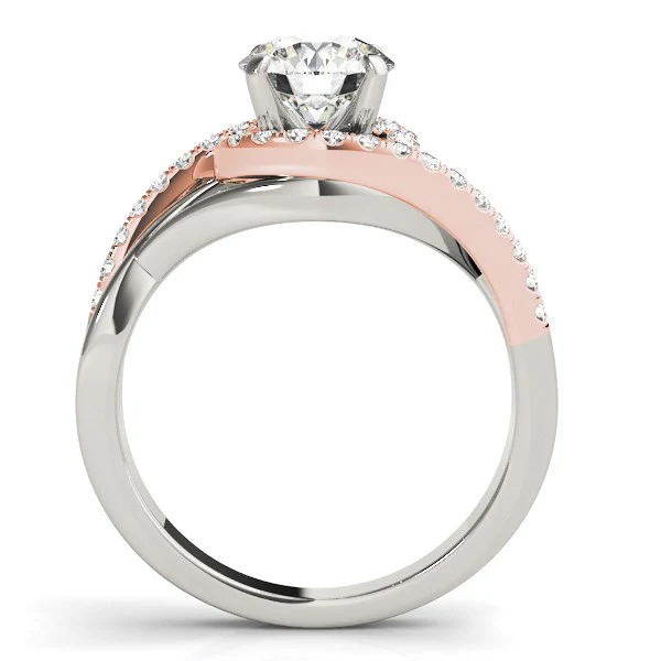 14k White And Rose Gold Bypass Diamond Engagement Ring (1 1/4 cttw) - Image 2