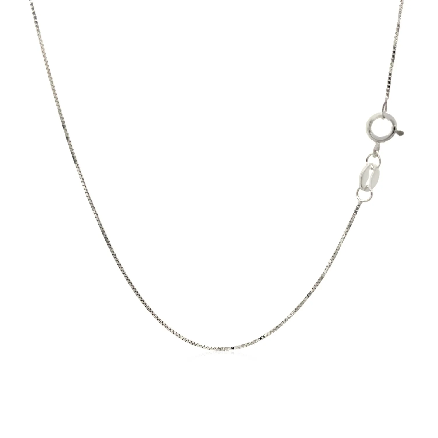 14k White Gold Adjustable Box Chain 0.6mm - Image 3