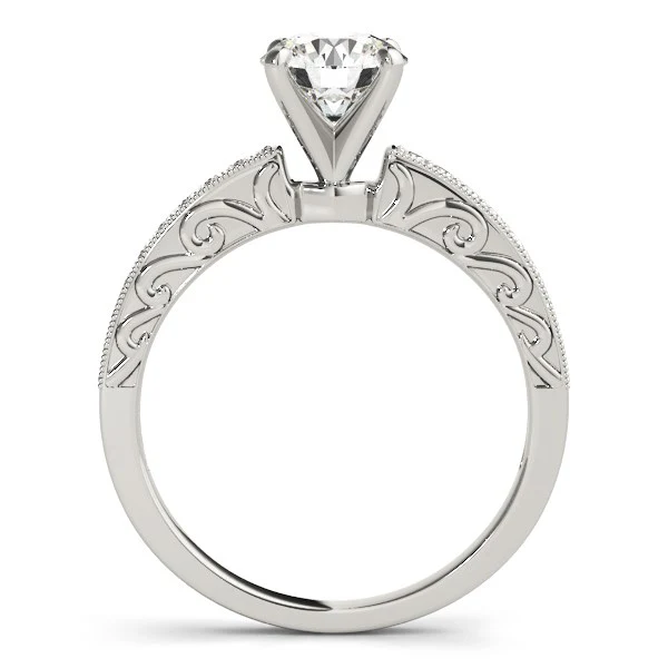 14k White Gold Antique Style Diamond Engagement Ring (1 1/8 cttw) - Image 2