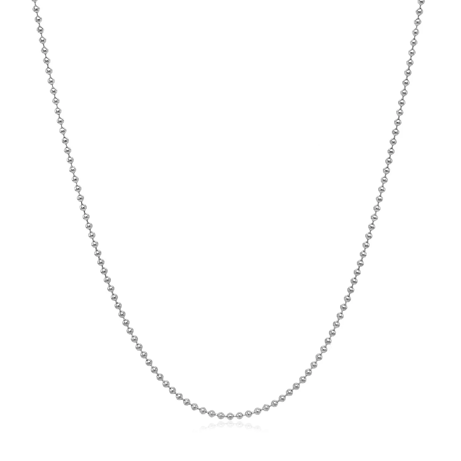 14k White Gold Bead Chain 1.0mm - Image 10