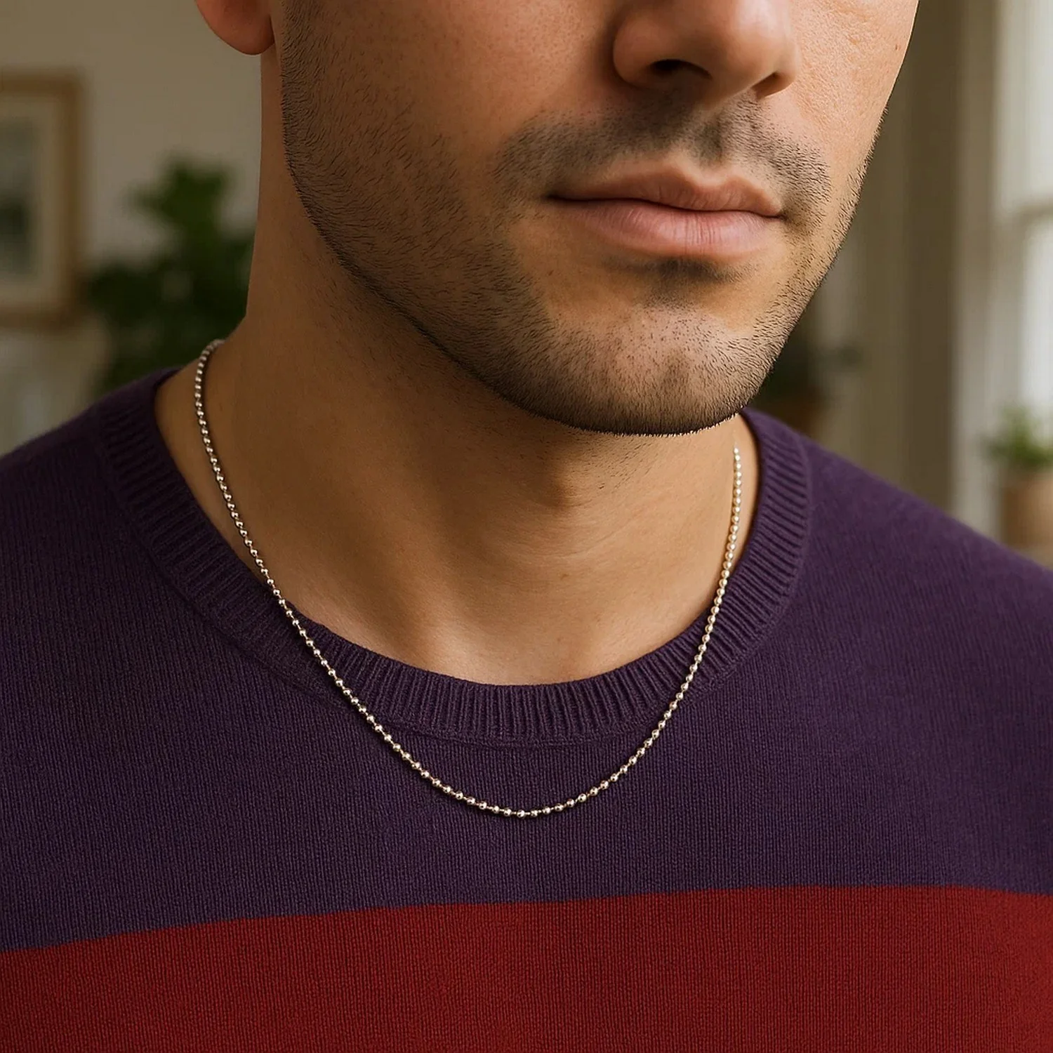 14k White Gold Bead Chain 1.0mm - Image 42