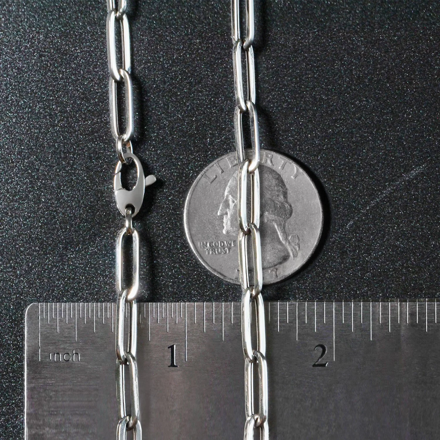 14k White Gold Bold Paperclip Chain (4.2 mm) - Image 7