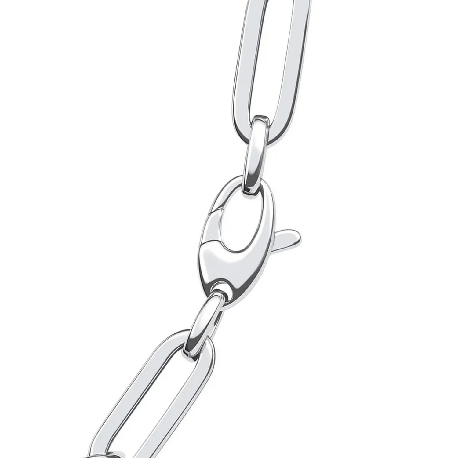 14k White Gold Bold Paperclip Chain (4.2 mm) - Image 9