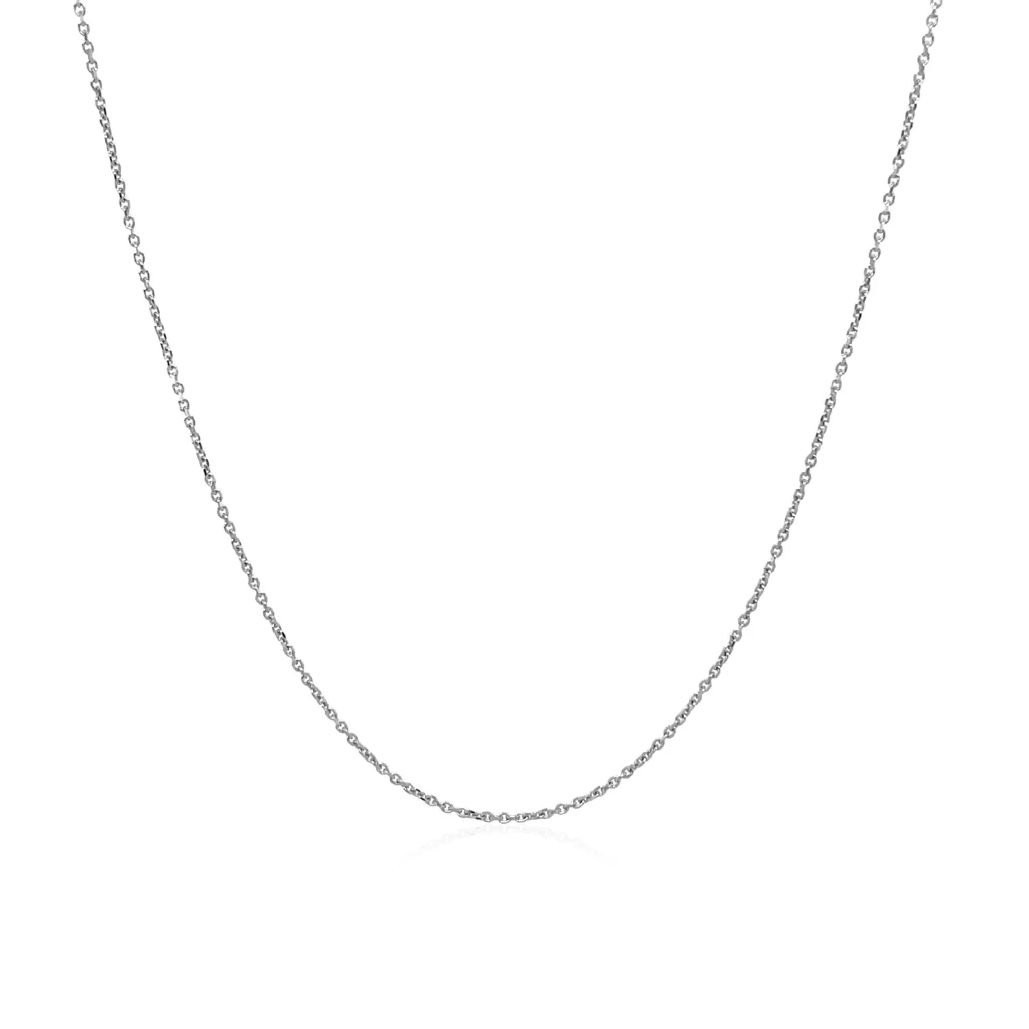 14k White Gold Cable Link Chain 0.5mm - Image 14