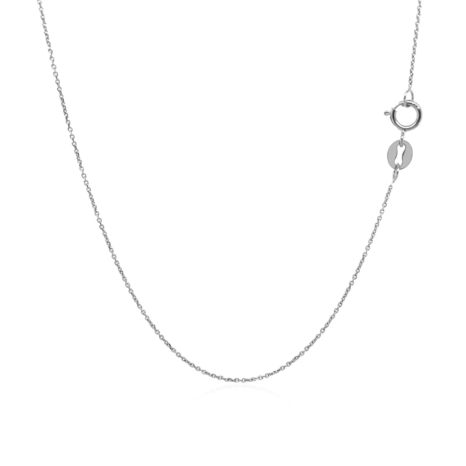 14k White Gold Cable Link Chain 0.5mm - Image 9