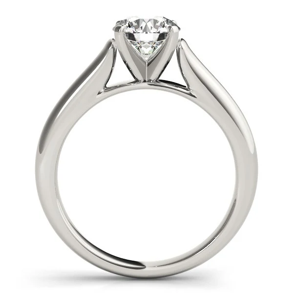 14k White Gold Cathedral Design Solitaire Diamond Engagement Ring (1 cttw) - Image 4