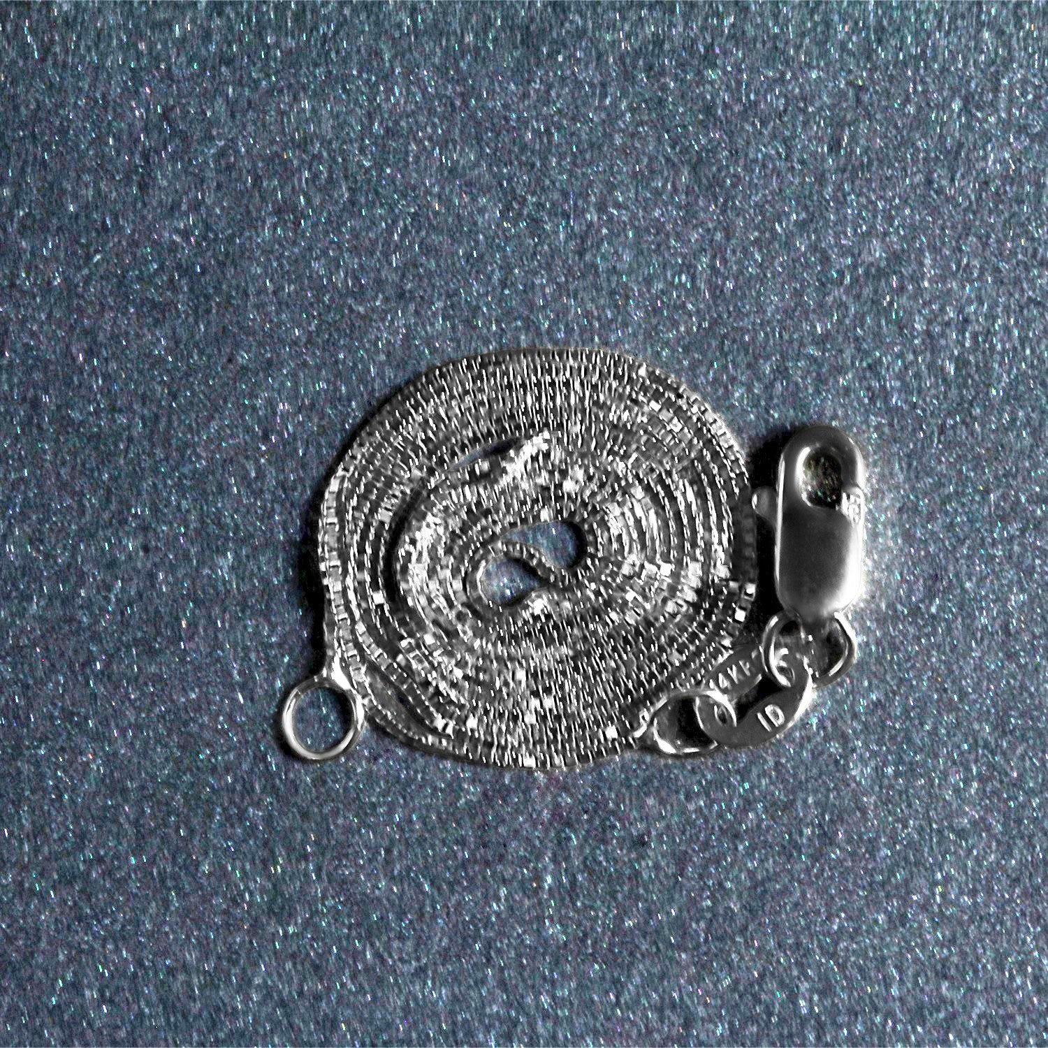 14k White Gold Classic Box Chain 0.45mm - Image 6
