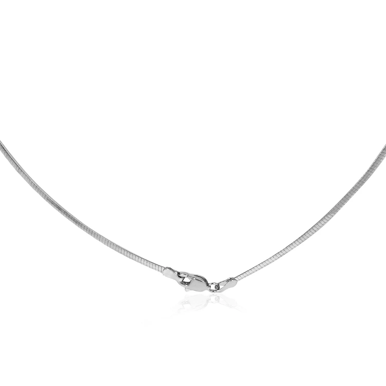 14k White Gold Classic Omega Style Chain (2 mm) - Image 3