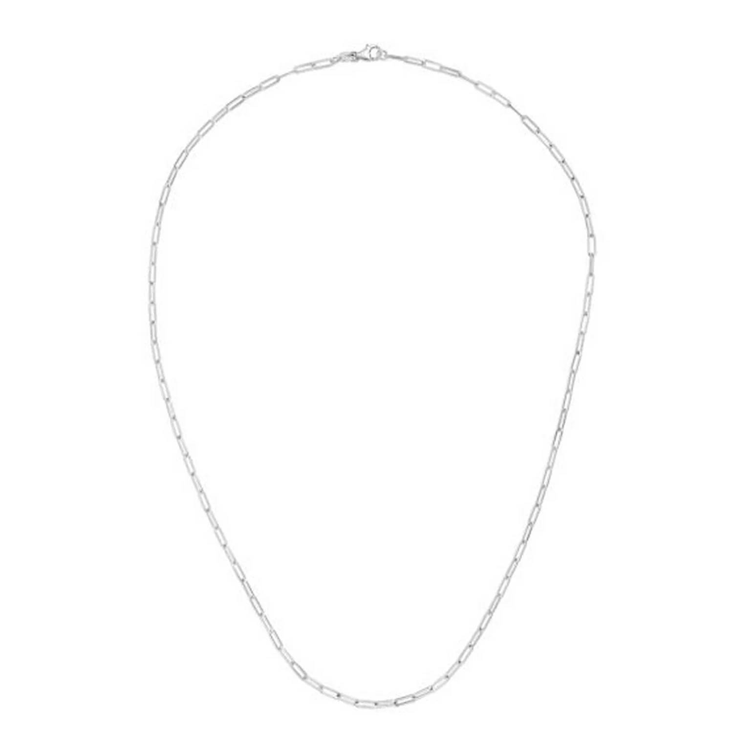 14K White Gold Delicate Paperclip Chain (2.1mm) - Image 14