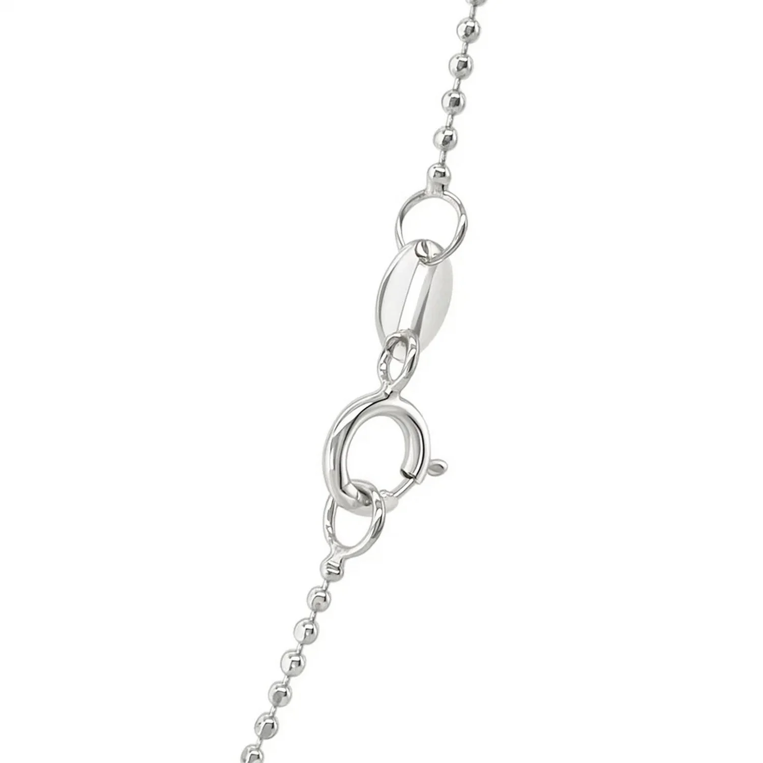 14k White Gold Diamond-Cut Bead Chain 1.0mm - Image 3