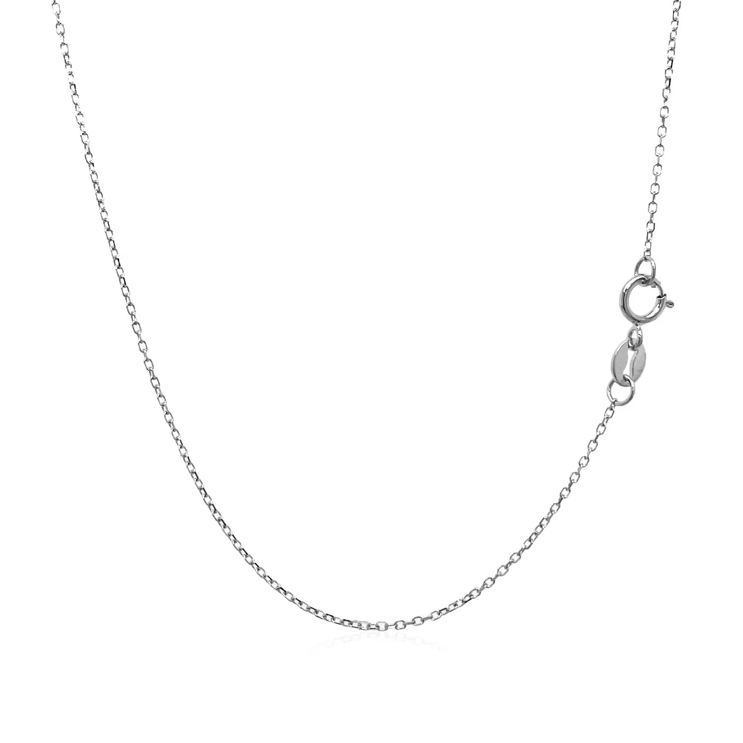 14k White Gold Diamond Cut Cable Link Chain 0.8mm - Image 3