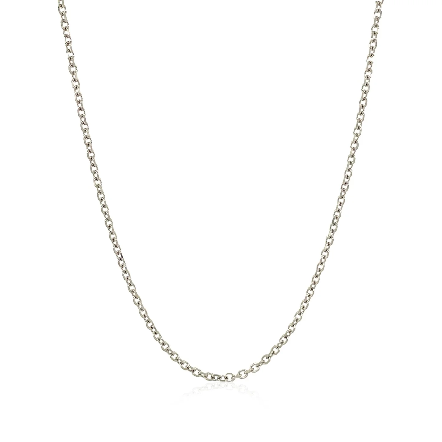 14k White Gold Diamond Cut Cable Link Chain 1.5mm - Image 3
