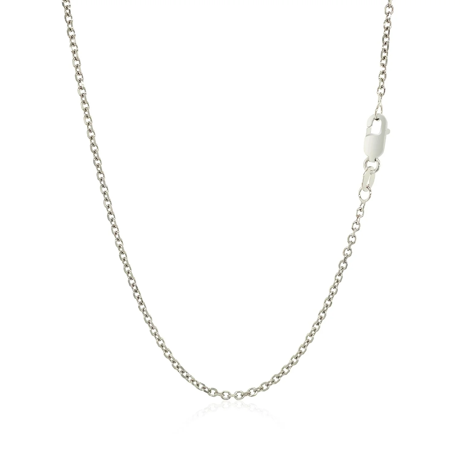 14k White Gold Diamond Cut Cable Link Chain 1.5mm - Image 6