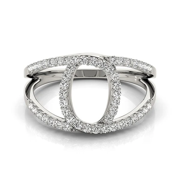 14k White Gold Diamond Loop Style Dual Band Ring (1/2 cttw) - Image 2