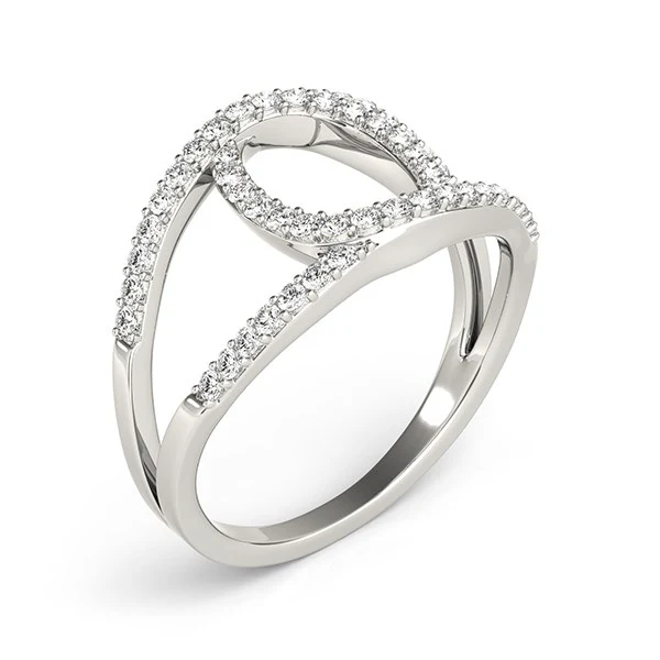 14k White Gold Diamond Loop Style Dual Band Ring (1/2 cttw) - Image 3