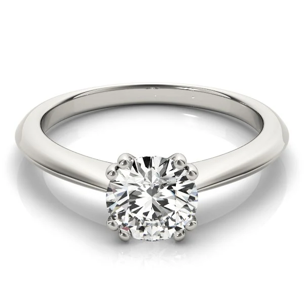 14k White Gold Double Prong Set Solitaire Diamond Engagement Ring (1 cttw) - Image 2