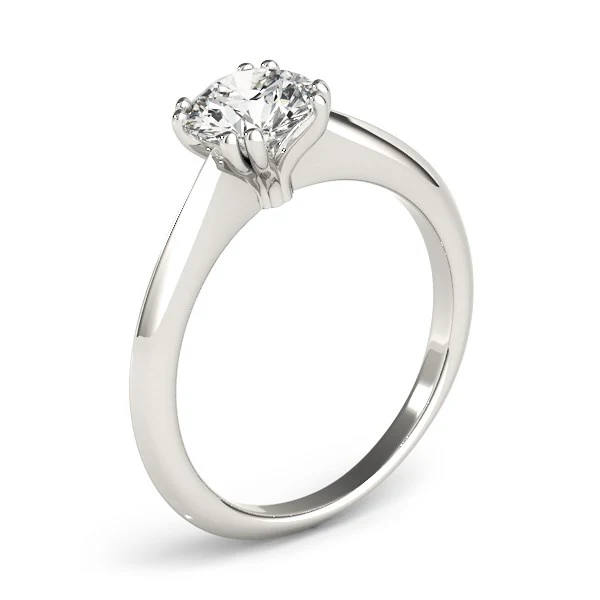 14k White Gold Double Prong Set Solitaire Diamond Engagement Ring (1 cttw) - Image 3