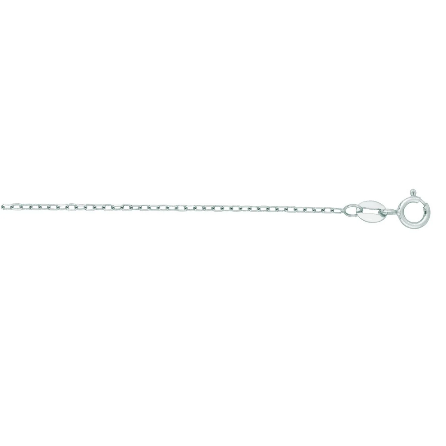 14k White Gold Faceted Cable Link Chain 1.3mm - Image 11