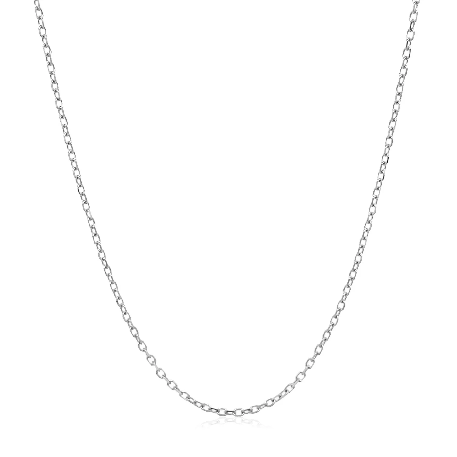 14k White Gold Faceted Cable Link Chain 1.3mm - Image 5