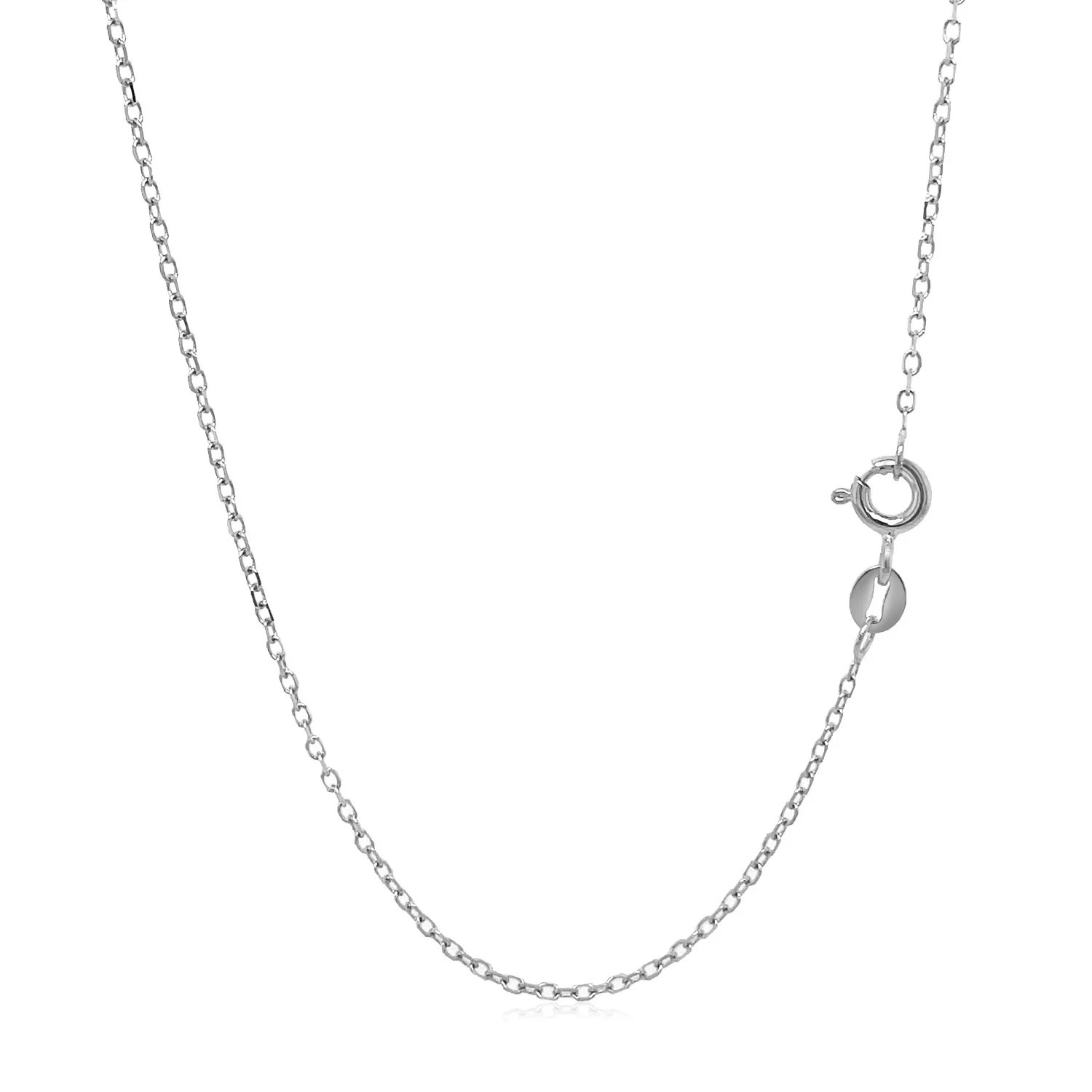 14k White Gold Faceted Cable Link Chain 1.3mm - Image 8