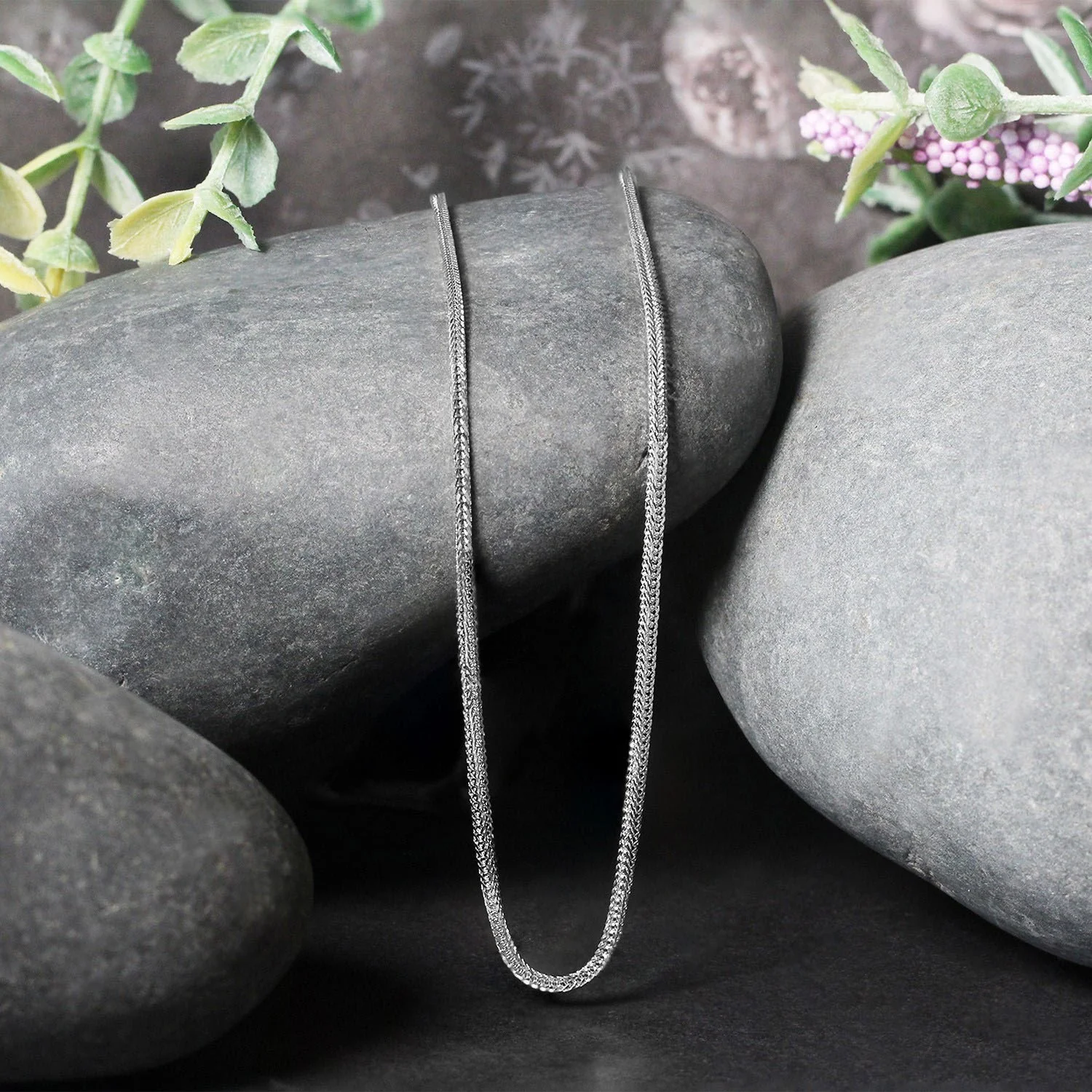 14k White Gold Foxtail 1.0mm Chain - Image 4