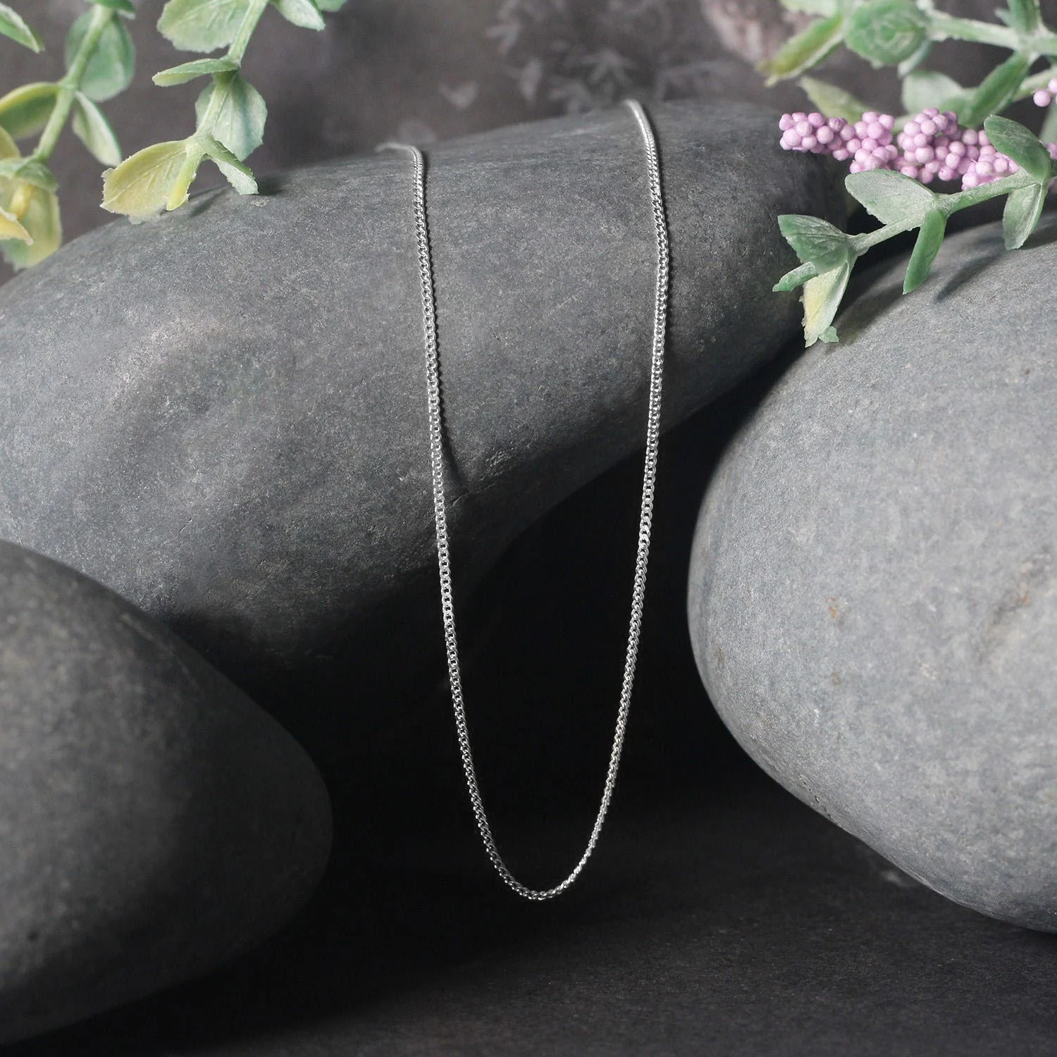 14k White Gold Gourmette Chain 1.0mm - Image 14