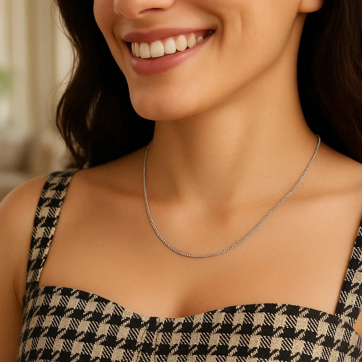14k White Gold Gourmette Chain 1.0mm - Image 28