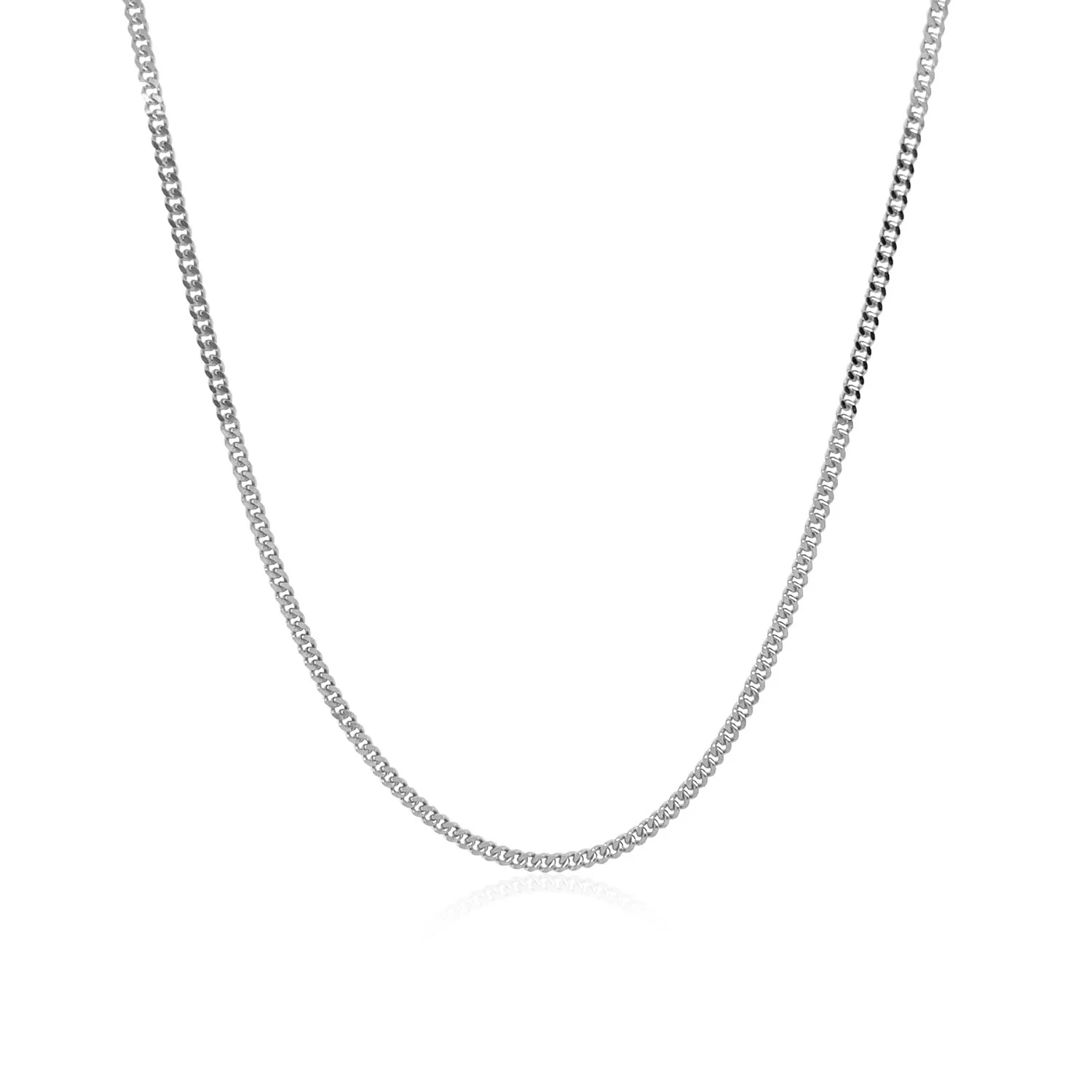 14k White Gold Gourmette Chain 1.5mm - Image 4