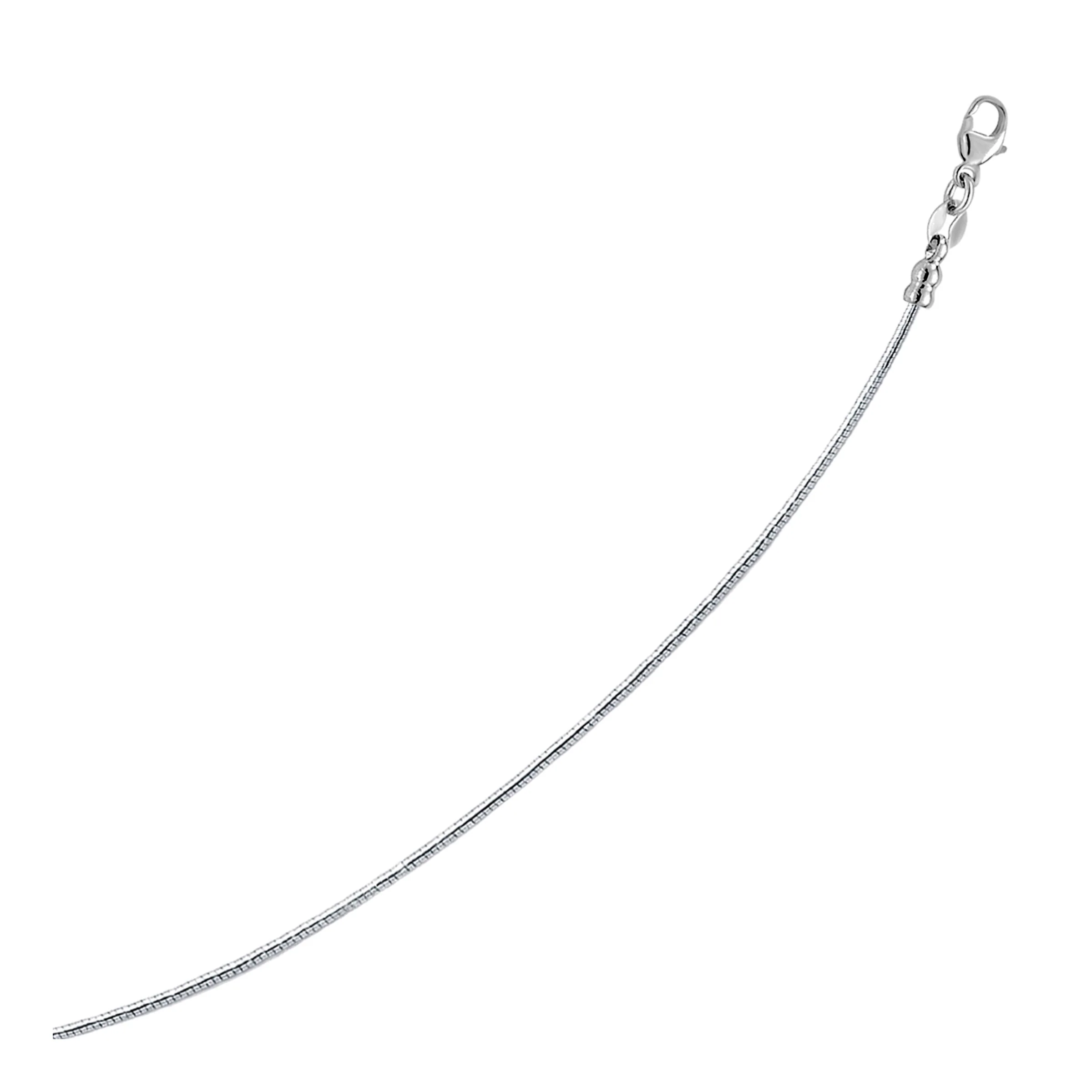 14k White Gold Necklace in a Round Omega Chain Style - Image 4