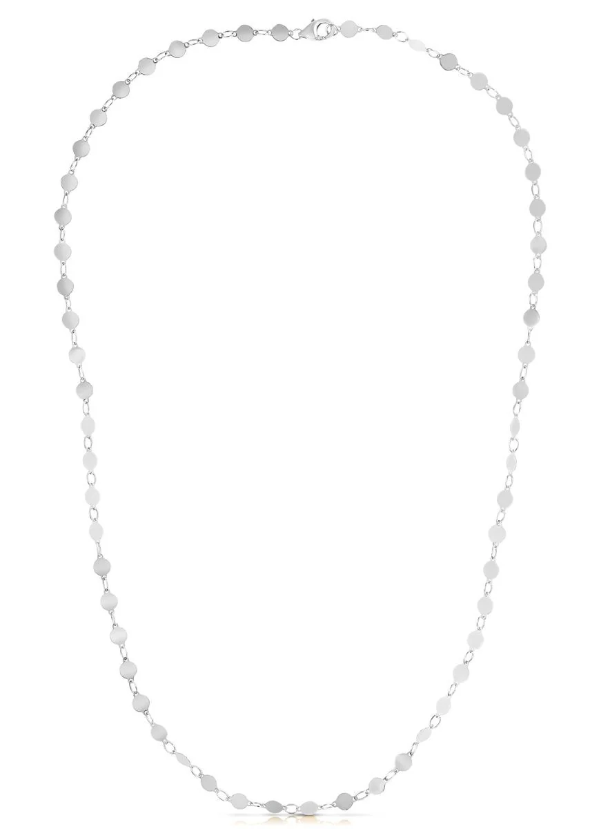14k White Gold Necklace with Polished Circles - Image 4