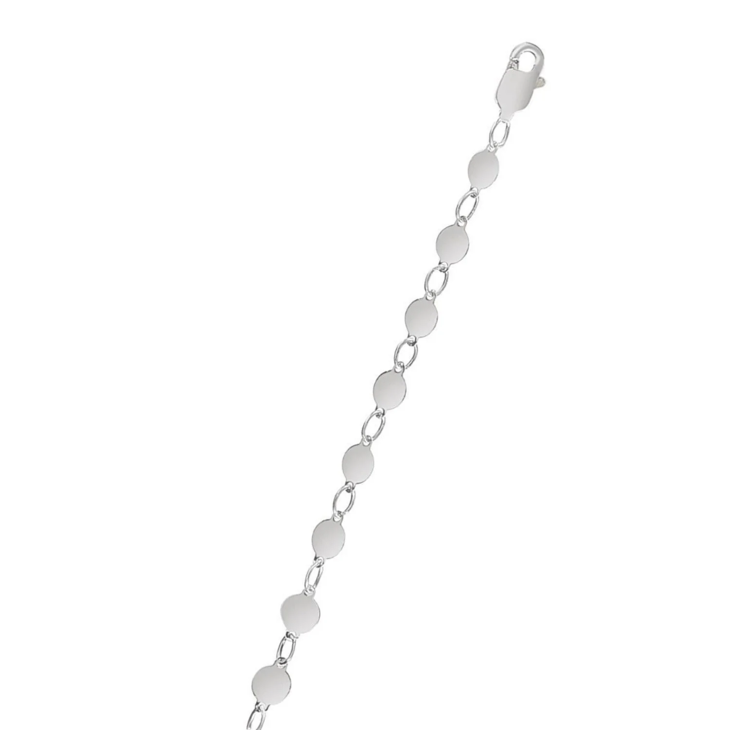 14k White Gold Necklace with Polished Circles - Image 6