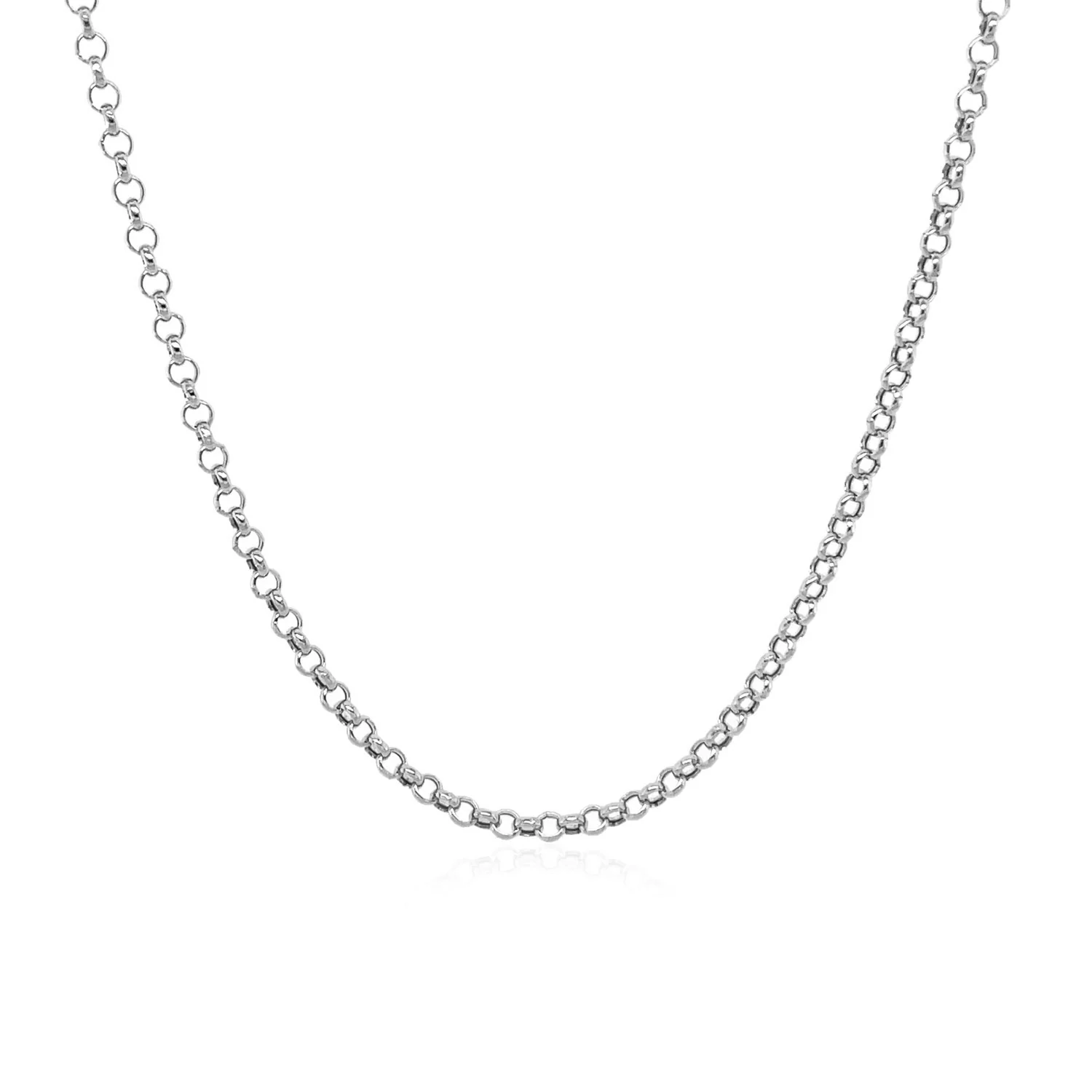 14k White Gold Rolo Chain 1.9mm - Image 5