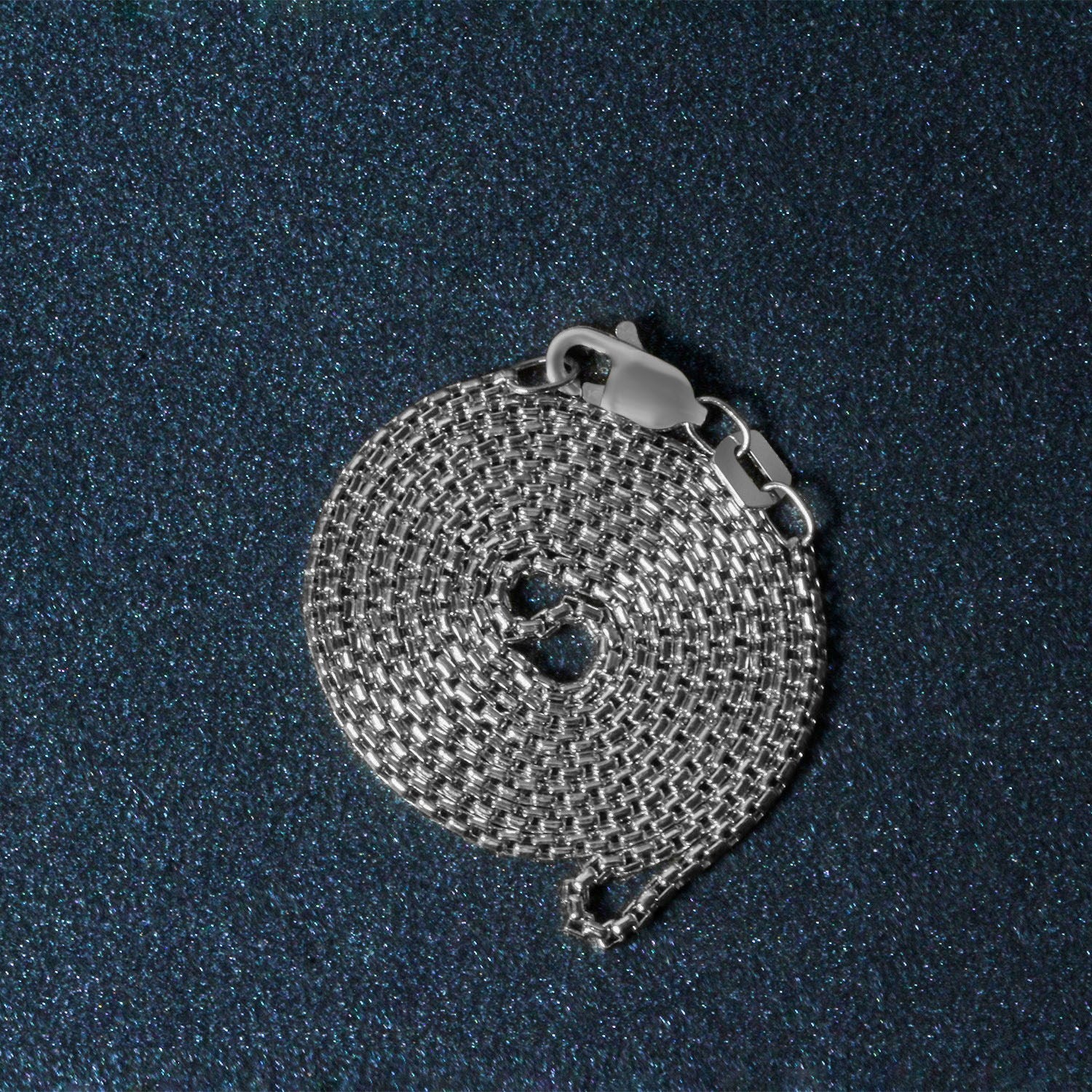 14k White Gold Round Box Chain 1.35 mm - Image 6