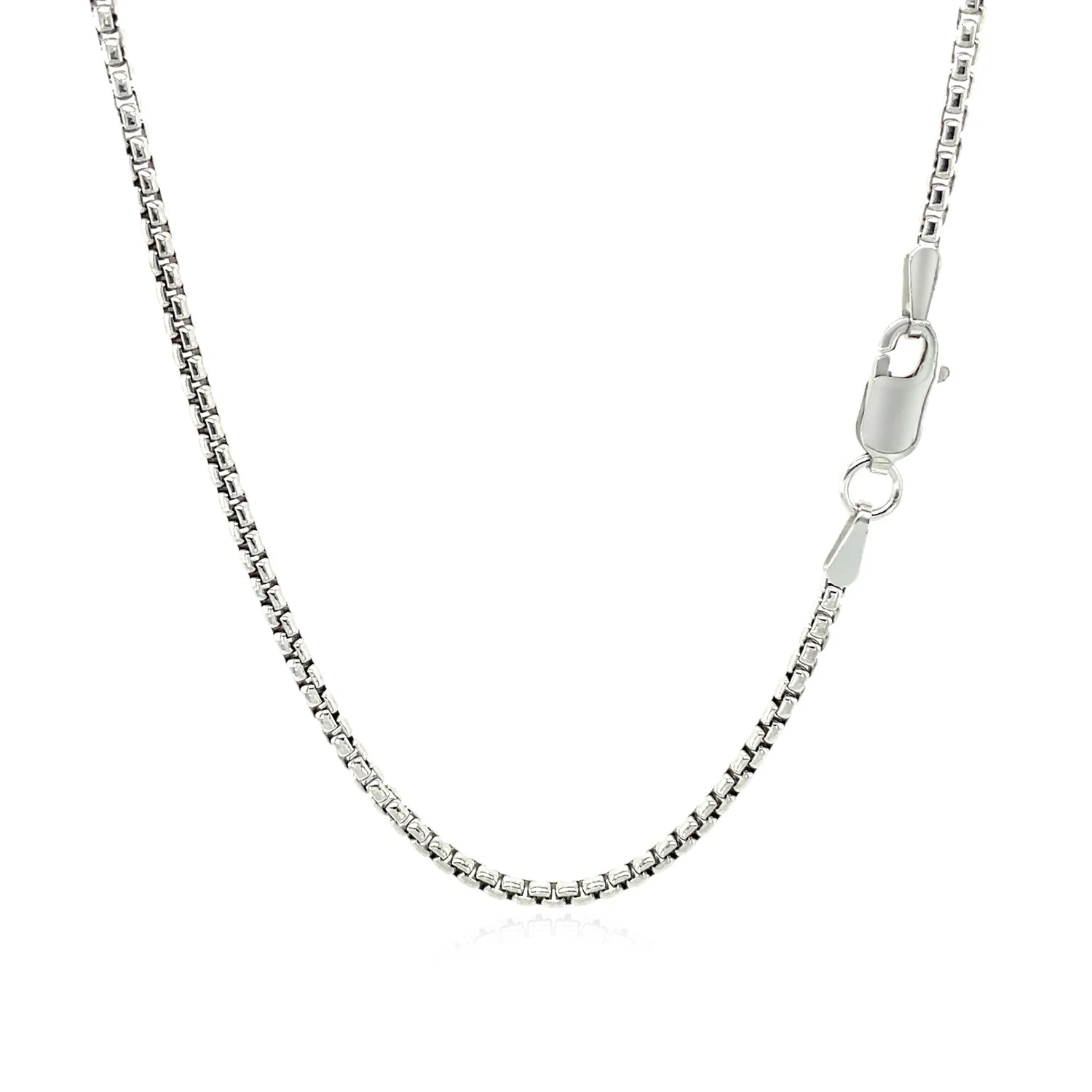 14k White Gold Round Box Chain 1.7mm - Image 3