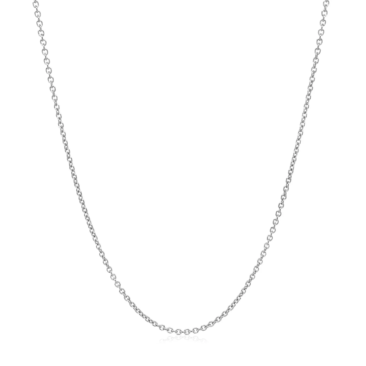 14k White Gold Round Cable Link Chain 1.2mm - Image 3