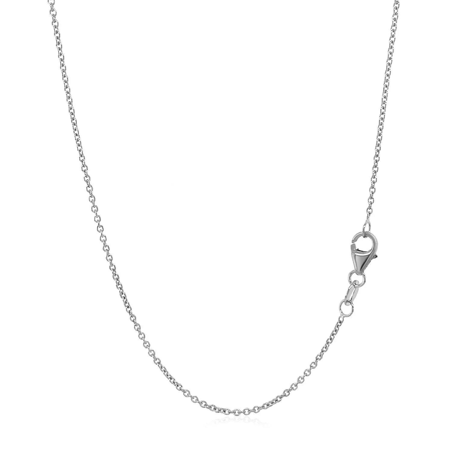 14k White Gold Round Cable Link Chain 1.2mm - Image 7