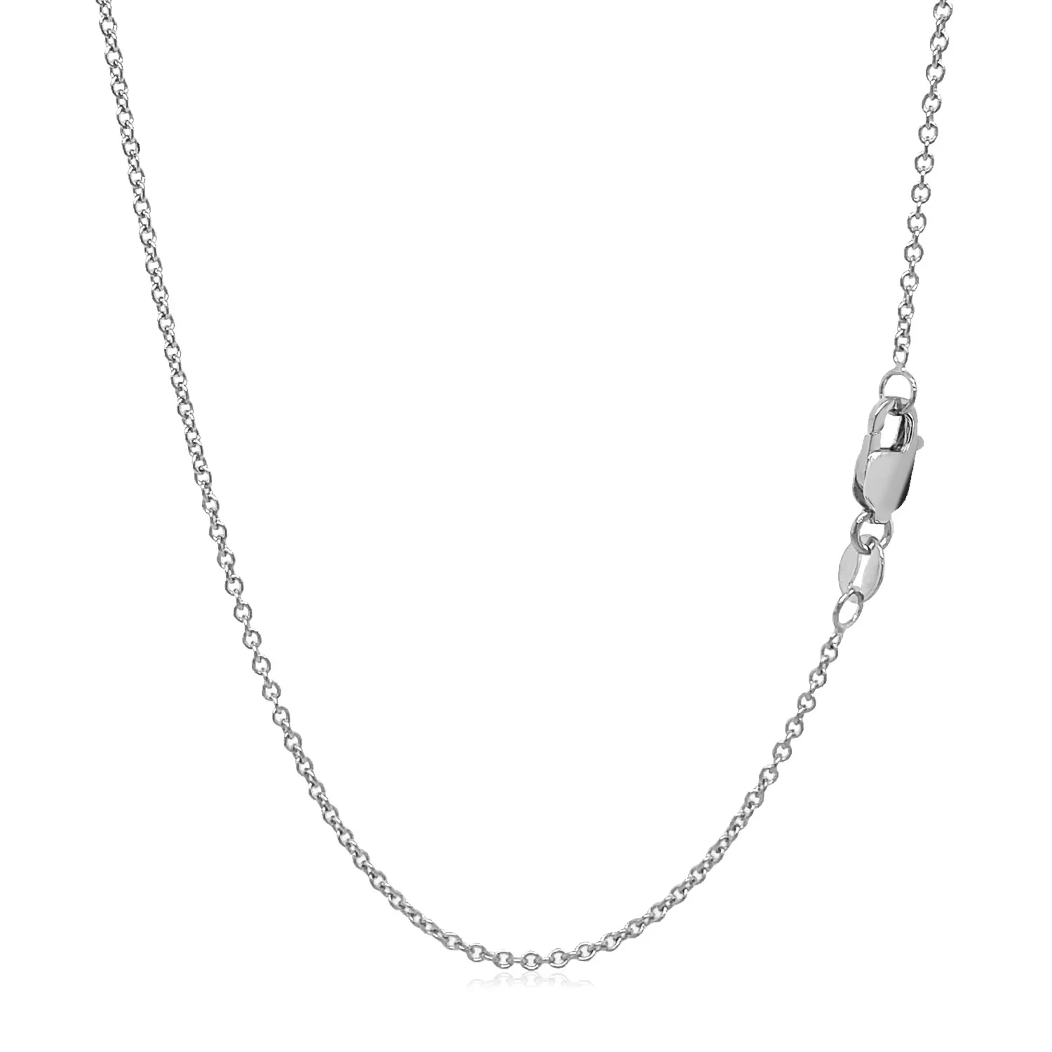 14k White Gold Round Cable Link Chain 1.3mm - Image 16