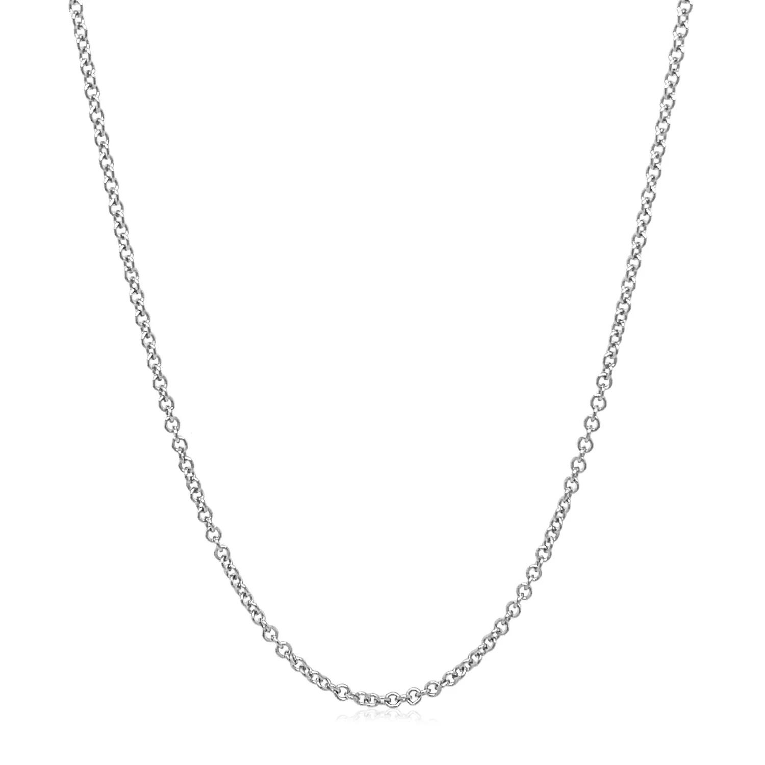 14k White Gold Round Cable Link Chain 1.5mm - Image 4