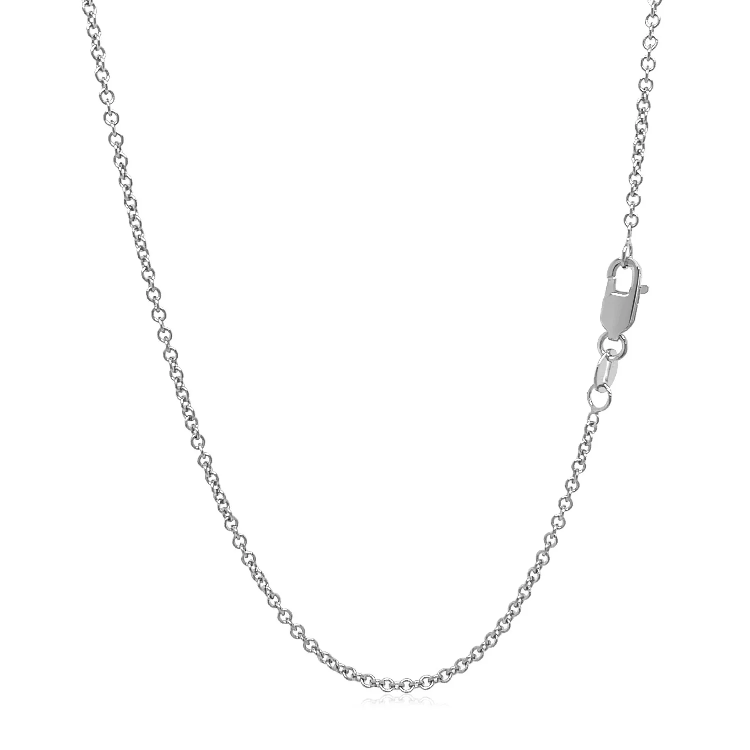 14k White Gold Round Cable Link Chain 1.5mm - Image 9