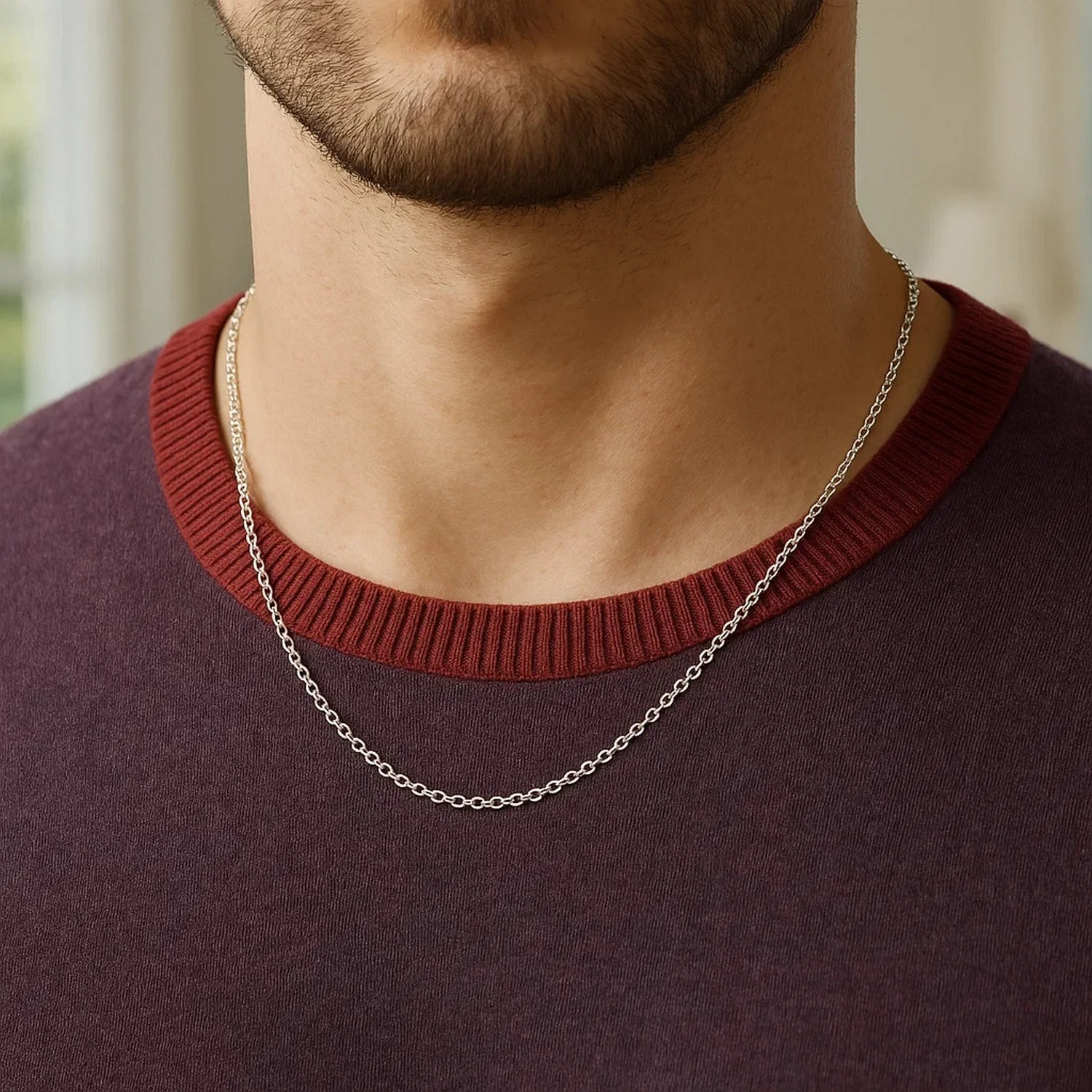 14k White Gold Round Cable Link Chain 1.5mm - Image 26