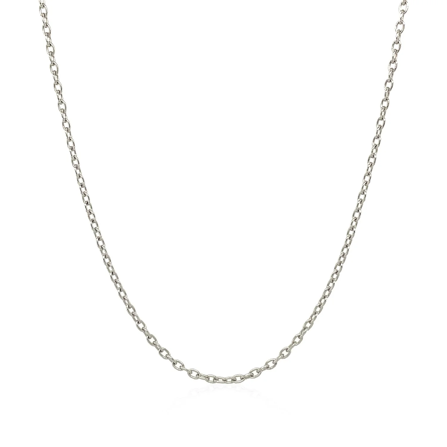 14k White Gold Round Cable Link Chain 1.5mm - Image 7